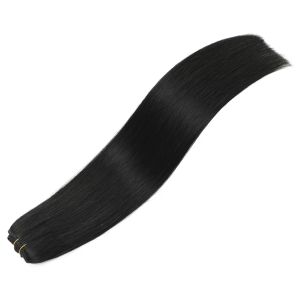 Tour 01 # Jet Black Hair Bundles Real Natural Human Hair Extensions Lon Longe Waft Notrymy 50g / Pack 12 16 20 24 pouces avec des outils de bricolage