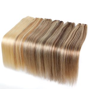 Trame BHF – mèches brésiliennes naturelles Remy lisses à reflets, blond miel ombré, Extensions de cheveux bruns, 30 pouces