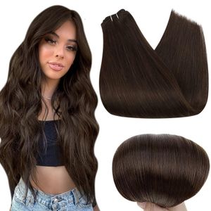 Extensions de cheveux trame cheveux humains #2 brun foncé tissage de cheveux Double dessiné vierge européenne coudre dans les Extensions de cheveux 100g