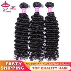 Trames 100% non transformés Virgin Top Bundles de cheveux brésiliens vague profonde couleur naturelle Extensions de cheveux bruts 100% tissage de cheveux humains expédition rapide