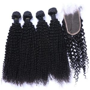 Trames en gros brésilien crépus bouclés cheveux pas cher 9A non transformés péruvien indien malaisien extension de cheveux vierge cheveux crépus bouclés avec Cl