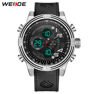 WEIDE hommes sport chiffre rétro-éclairage numérique analogique noir Quartz noir boucle Date Sport montre-bracelet militaire Relogio Masculino241q