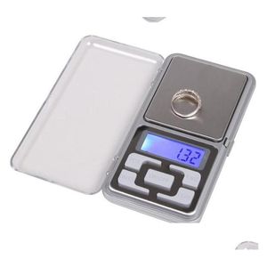 Balances de pesée en gros bijoux numériques échelle or argent pièce de monnaie grain gramme taille de poche herbe mini rétro-éclairage électronique 100G 200G 500G Fa Otpgh