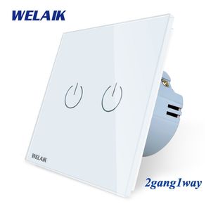 Welaik eu 2gang1way wall-touch-switch cristal-sand-panel switch wall spwitch intelligent - light-twitch ac250v a1921cw t200605