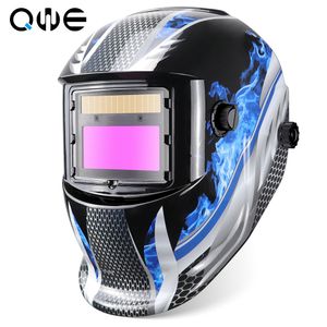 Welding Helmets Auto Darkening Helmet Adjustable Range MIG MMA Electric Mask Lens Caps for Machine Professional 230428