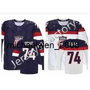 Weng 2016 2014 T.J. Oshie USA Jersey cosido Sochi 2014 Equipo EE. UU. 74 TJ Oshie Jersey American Hockey Jersey China