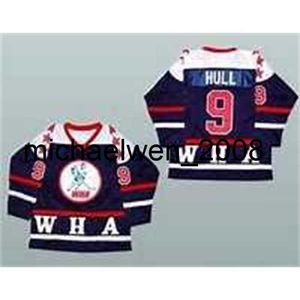 Weng 2016 Top qualité o 9 Bobby Hull Jersey WHA All Star Hockey broderie double couture maillots de hockey