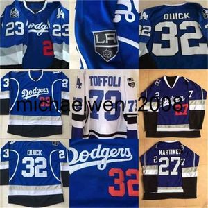 Weng #32 Jonathan Quick Blue Limited Hockey Jersey 77 Jeff Carter 8 Drew Doughty Jersey cualquier nombre y cualquier número Vintage