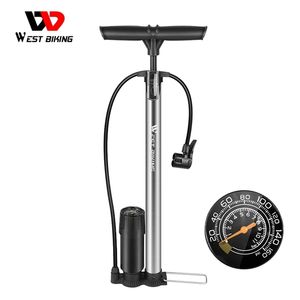 WEST VÉLO 160PSI Pompe À Vélo Haute Pression Jauge Boule Gonfleur D'air VTT Accessoires De Vélo Presta Schrader Vélo De Route 220225