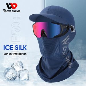 West Biking Summer Cycling Balaclava Ice Silk Soleil UV Protection Bicycle de vélos Caps de moto Fishing Fishing Randing Sports Chapeaux de sport 240422