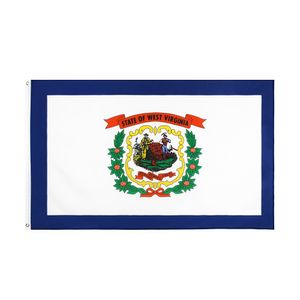 Virginie-Occidentale Flag Direct Factory Wholesale 3x5fts 90x150cm Mountain State Banner USA Ordre mixte pour décoration suspendue