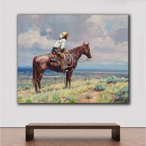 Western Cowboy Wall Art Old West Canvas Peinture Texas American Indian Prints Prints Classic Famous Oil Painting Vintage Pictures For Living Room Home Decoration