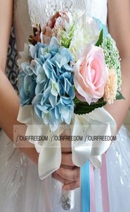 WF053 Nuevas flores bohemias para boda en la playa, 18 Uds., ramo de dama de honor, flores de seda para fiesta de boda, decoraciones baratas de verano 5435959