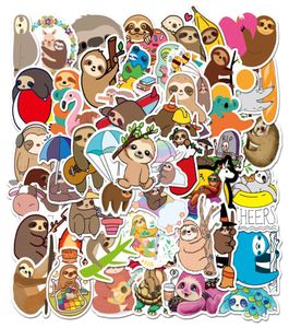 WG55 Autocollants d'ordinateur portable Animal à paresse mignon Détendez la vie de la vie drôle de dessin animé autocollants imperméables pour les enfants Réfrigage de guitare diy Decal1670363