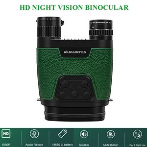 WG600B lunettes de Vision nocturne infrarouge portée optique 1080P HD jumelles de chasse télescope bouton muet avec enregistrement Audio