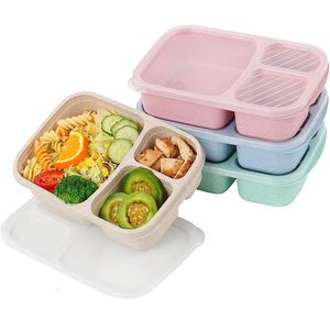 Boîte à déjeuner en paille de blé, boîtes à Bento pour micro-ondes, emballage Service de dîner, qualité santé naturelle, boîte de rangement des aliments Portable pour étudiant