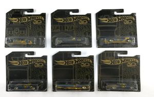 Wheels Car Collector039s Black Gold Edition 50th Anniversary Metal Diecast Cars Toys Toys Vehicle for Gift 6pcs1395514