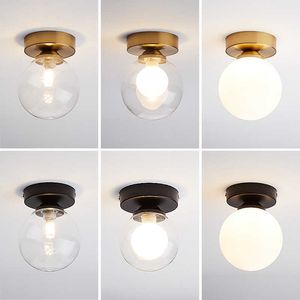 WHITBY moderne simple nordique boule de verre ronde couloir créatif salon lumières allée verre plafonnier 0209