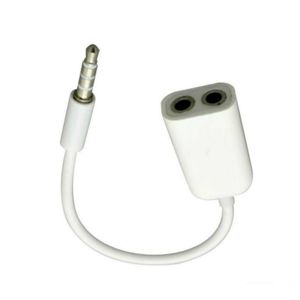 Câble Audio Blanc 3,5 mm Double Écouteur Casque Y Séparateur Cordon Jack Adaptateur Aux
