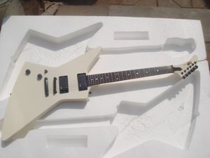 Blanco 6 cuerdas James Hetfield zurdo guitarra eléctrica equipo metálico usado personalizado zurdo-guitarra diapasón de palisandro revés guitarra