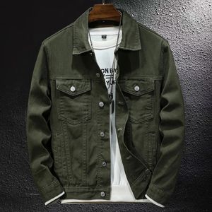 White ArmyGreen Classic Vintage Denim Jacket Mens Street Fashion Japonais Coat décontracté Brand masculin Jean Vestes Plus taille 5xl 240428