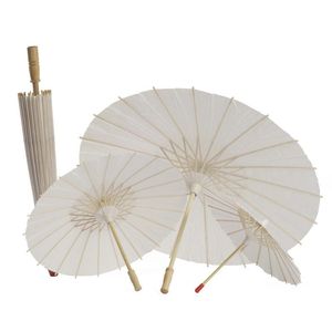 Paraguas de papel de bambú blanco Paraguas artesanal chino Pintura Baile Paraguas de papel blanco Decoración nupcial del banquete de boda RRE15127