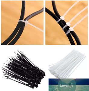 Clips de sac blanc et noir, réseau autobloquant, câble en plastique et Nylon, attaches à fermeture éclair, ruban de cerclage, corde d'emballage