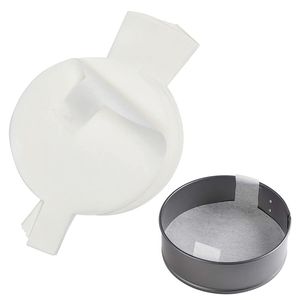 Ronds de papier parchemin blanc marron avec languettes de levage, revêtements de cuisson antiadhésifs pour moule à gâteau, vente en gros LX5188