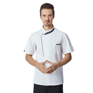 Veste de chef blanc manches courtes masculines à manches chinoises hôtel haut de gamme hôtel haut de gamme cuisines cuisines