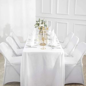 Nappeur de couleur blanche pour le banquet de mariage Party El 6ft 8 pieds carrés de table ronde à table personnalisée Restaurant Polyester Tissu 240410
