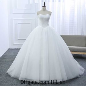 Vestido de novia blanco marfil personalizado 2020 barato celebridad sin tirantes Vintage tul vestido de novia vestidos de novia de encaje de Organza