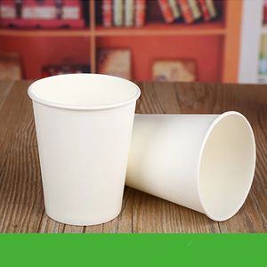 Vasos de papel blanco con tapa, taza de café desechable, taza de té de la leche, accesorios para beber en el hogar y la Oficina, suministros para fiestas