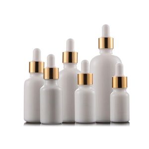 Botellas de perfume de aceite esencial de porcelana blanca y botellas de líquido Reactivo Pipeta Cuentagotas Botella de aromaterapia 5 ml-100 ml Venta al por mayor libre de DHL Jevx