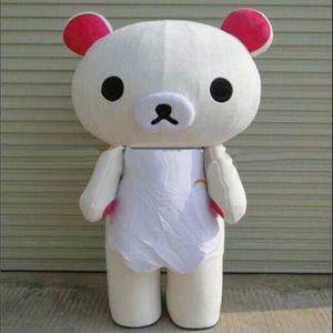 Disfraces de mascota de Rilakkuma blanco Tema animado Animal de oso japonés Cospaly Mascota de dibujos animados Personaje Fiesta de Halloween Purim Carniva278s