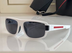 Gafas de sol deportivas de goma blanca y gris oscuro para hombre, gafas 03WS, gafas de sol Sonnenbrille, gafas de sol con protección UV400 con caja