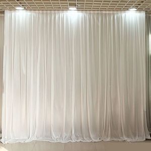 Fondo de Material de seda blanca, cortina para fiesta, Baby Shower, boda, cumpleaños, fotografía, fondo, cortina colgante, 3x6m