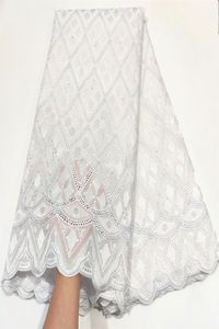 Tela de encaje de gasa suiza blanca, bordado de ojales suaves de alta calidad, encajes africanos, algodón nigeriano 2022 para coser vestido 8074737