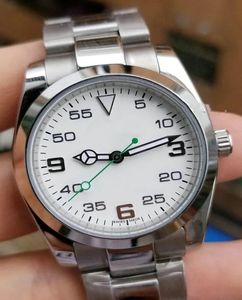 Top blanco para hombre mecánico de acero inoxidable movimiento automático 41 mm reloj deportivo moda relojes de lujo reloj de pulsera sin caja