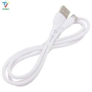 Câble USB blanc 1M Micro USB Type C fil cordon de charge pour Android 2A Charge rapide téléphone portable câble de données de charge 50pcs