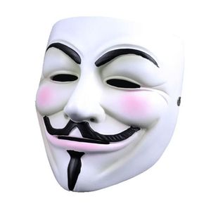 Blanc V Masque Mascarade Masque Eyeliner Halloween Masques Complets Parti Props Vendetta Anonyme Film Guy En Gros livraison gratuite GGD2117
