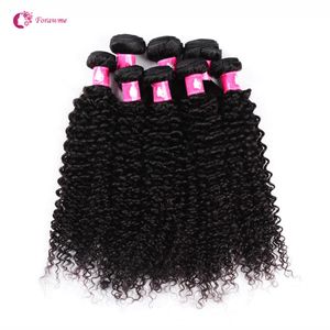 Entier 10 bundles lot 7A Vierge Brésilienne Afro Bouclés Vague Cheveux Tisse 1B Naturel Noir Humain Remy Trame de Cheveux Pour Les Femmes Noires Fora226F