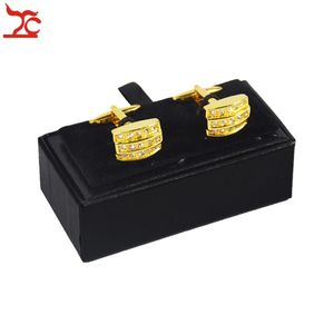 Caja de gemelos negra para hombre, 10 Uds., caja de regalo de joyería clásica, cajas de paquete de gemelos de marca, caja de 8x4x3cm 223s