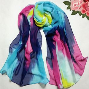 Whole-2016 New Womens Spring Fashion Silk Scarf Women Thin Long Chiffon Bufandas y chal 158 50cm las mujeres de la bufanda186C