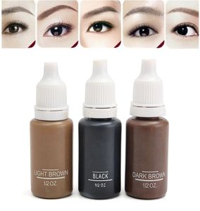 Ensemble de 3 pièces d'encre de tatouage, 3 couleurs différentes, pour maquillage Permanent, tatouage des sourcils, Eyeliner, lèvres, 15ml, peinture manuelle cosmétique P1452539