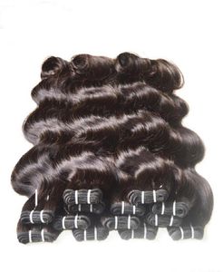 Paquetes de cabello humano no remy ondulado brasileño completo, tejido de 1 kg, 20 paquetes, lote de color negro natural, 100 cabello humano que puede cambiar 2399147