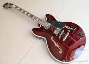 Guitarra entera GS 335 Jazz Electric Guitar Semi Hollow Codo de caoba en Wine Burdeos 1205108283220