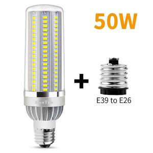 Luz de maíz LED de alta potencia de alta potencia 25W 35W 50W Bombilla de vela 110V E26 E27 Bulbo LED Aluminio Ventilador Enfriamiento sin luz de parpadeo232J