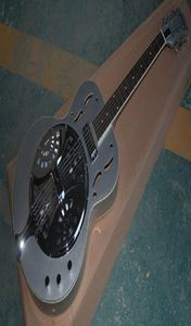 Guitarra eléctrica gris plateada con resonador maestro Dobro de alta calidad en stock 6938047