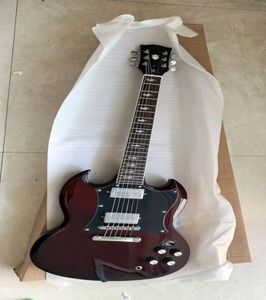 Guitares SG jeunes entières de haute qualité en porcelaine cerise vieillie, guitare électrique chromée à corps personnalisé disponible 5510451