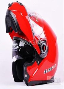 Casque entier LS2 FF386 Dynamique rouge Full Face Armed Und Right Flip Up Up Dual Shield Visor Motorcycle Helm2398080
